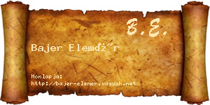 Bajer Elemér névjegykártya